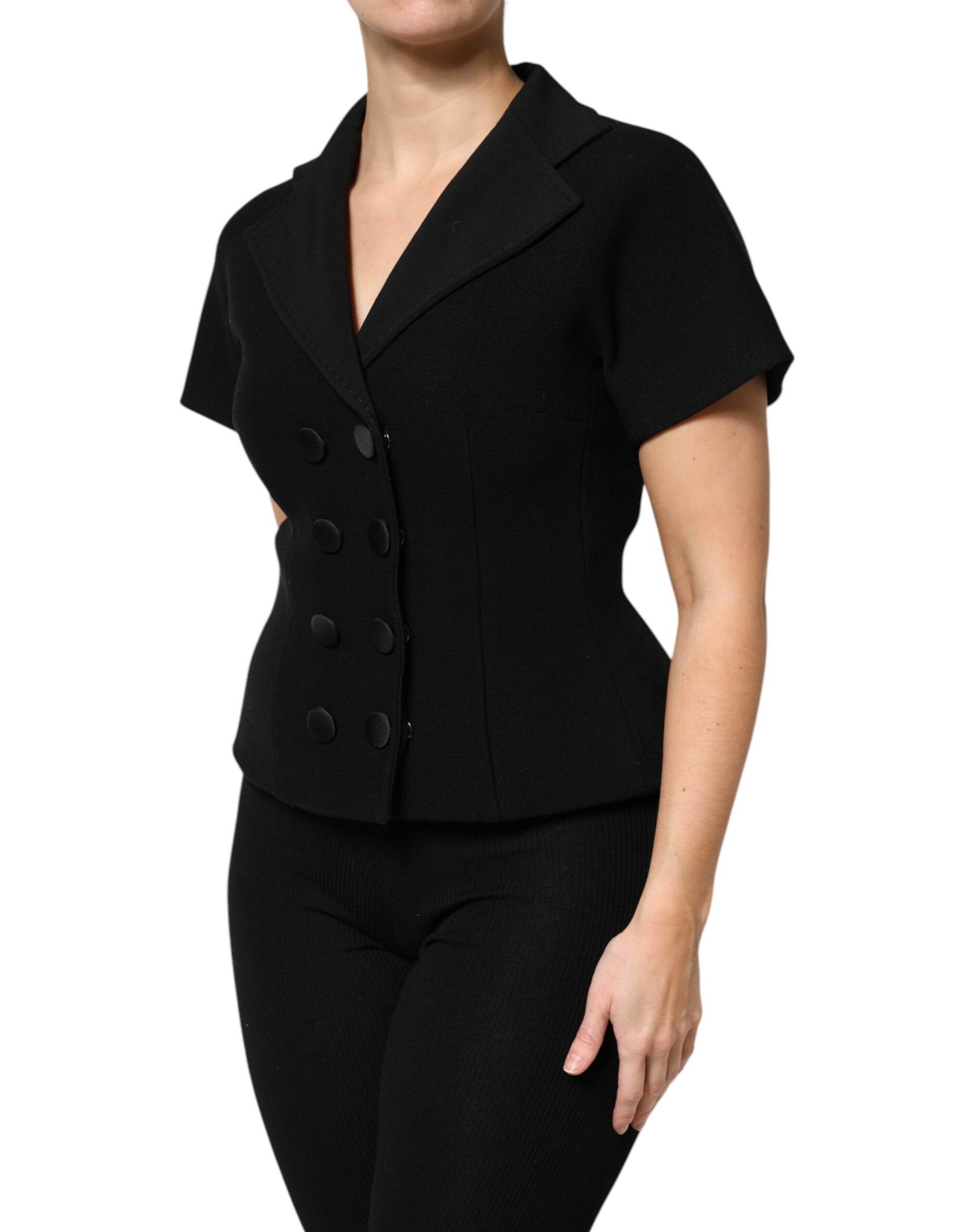 Dolce &amp; Gabbana Manteau croisé en laine noire