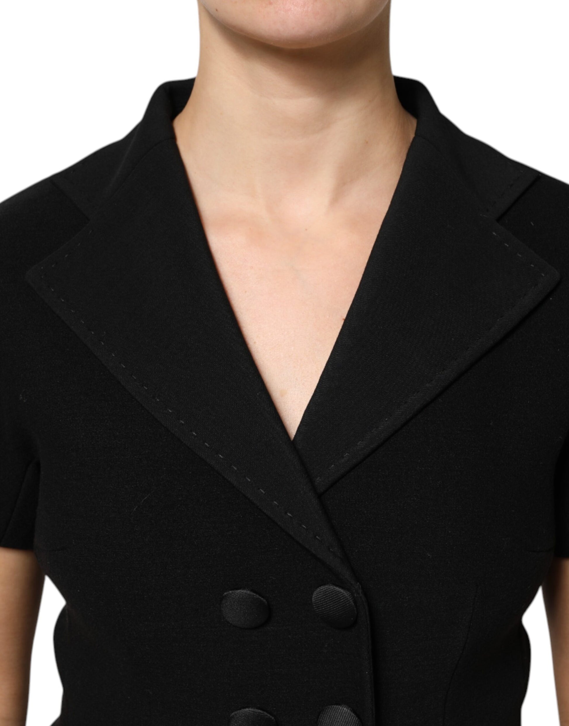 Dolce &amp; Gabbana Manteau croisé en laine noire
