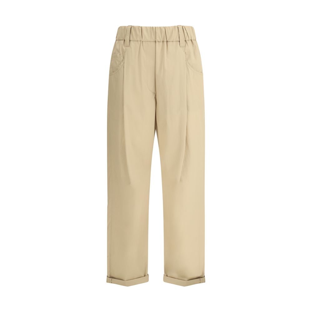 Pantalon élastique en coton Brunello Cucinelli