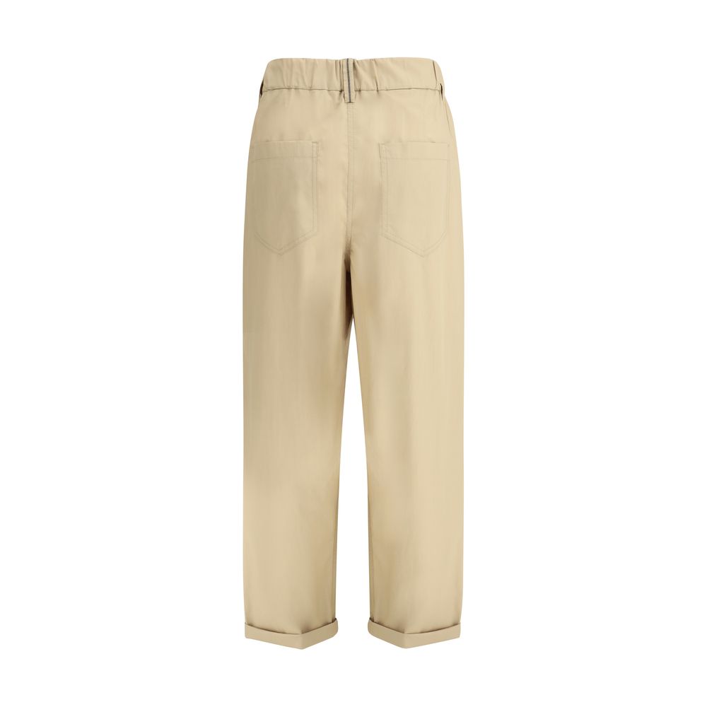 Pantalon élastique en coton Brunello Cucinelli
