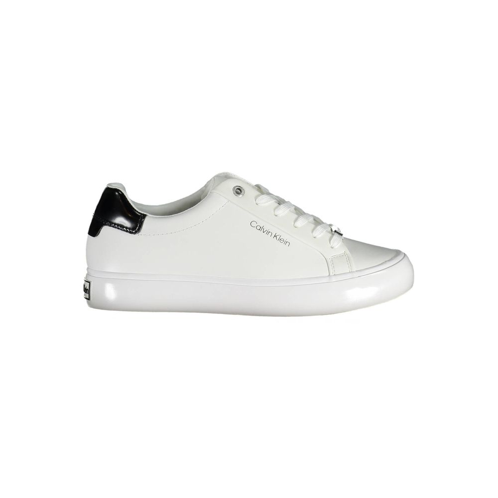 Baskets Calvin Klein en cuir blanc pour femme