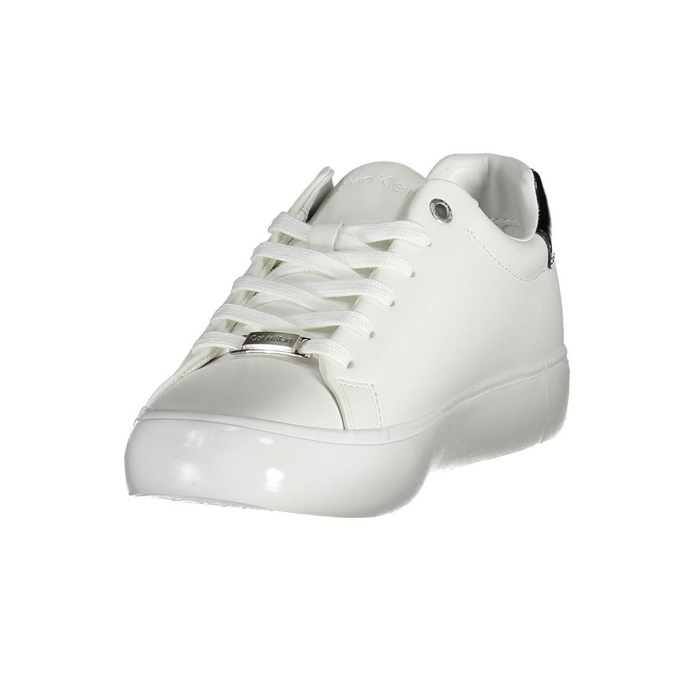 Baskets Calvin Klein en cuir blanc pour femme