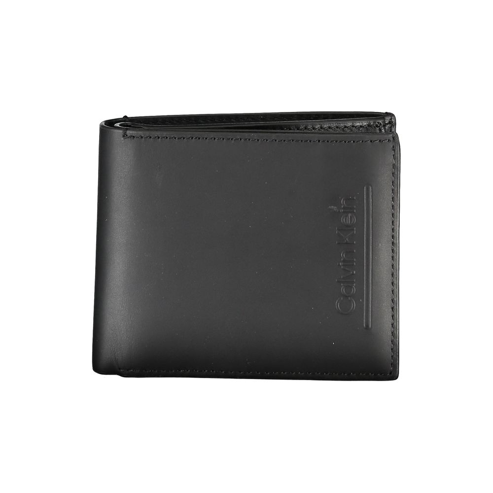 Portefeuille RFID en cuir noir Calvin Klein avec porte-monnaie