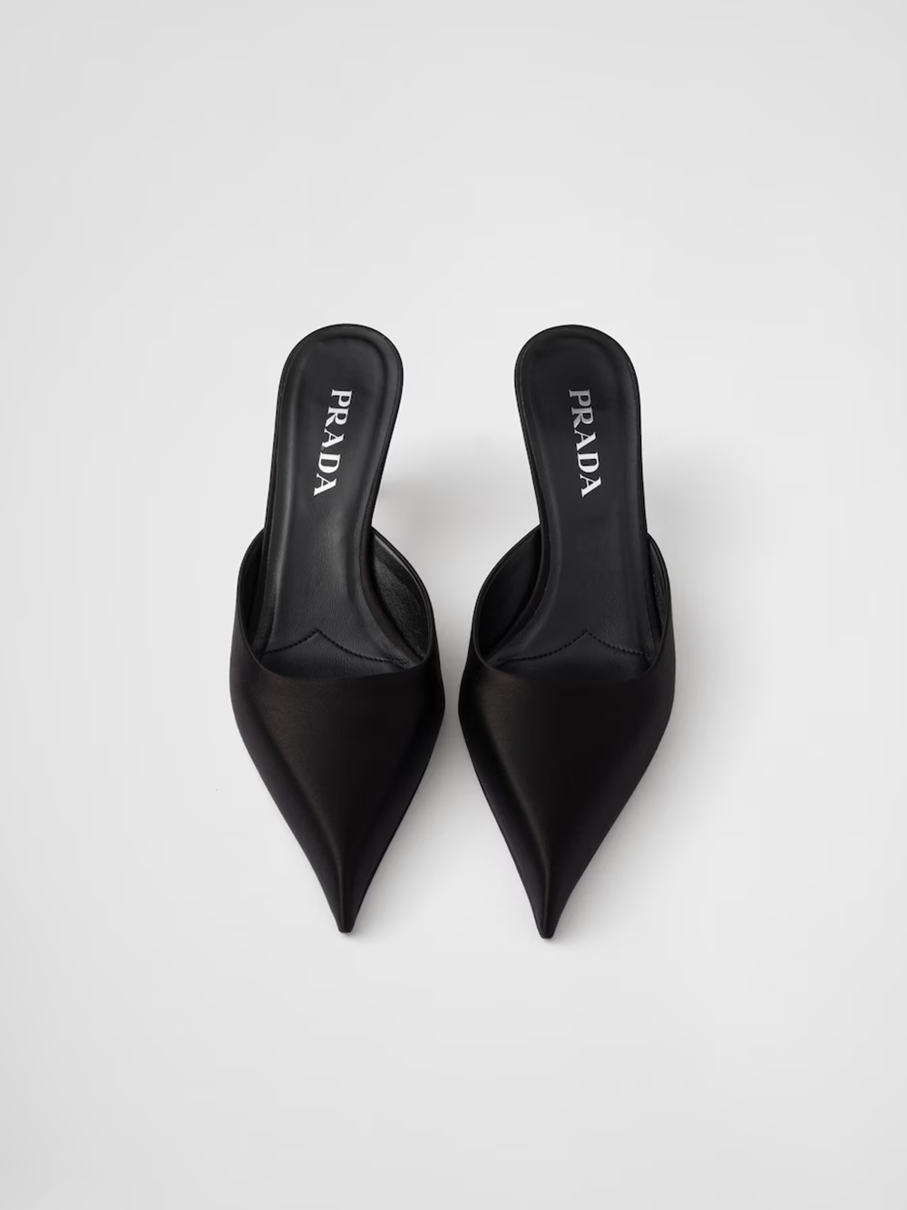 Sabot Prada en satin noir