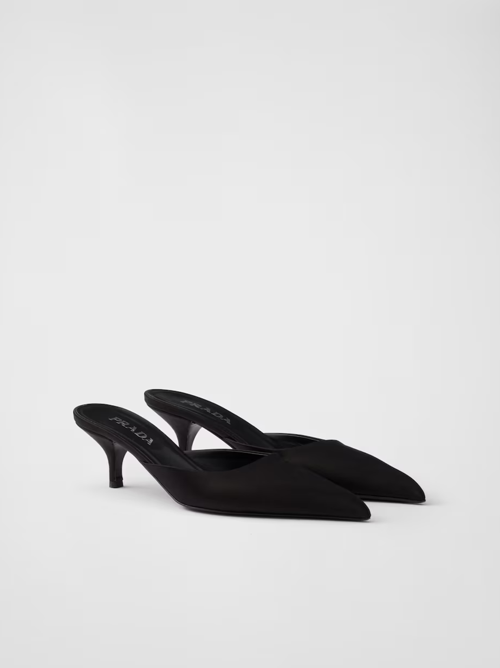 Sabot Prada en satin noir