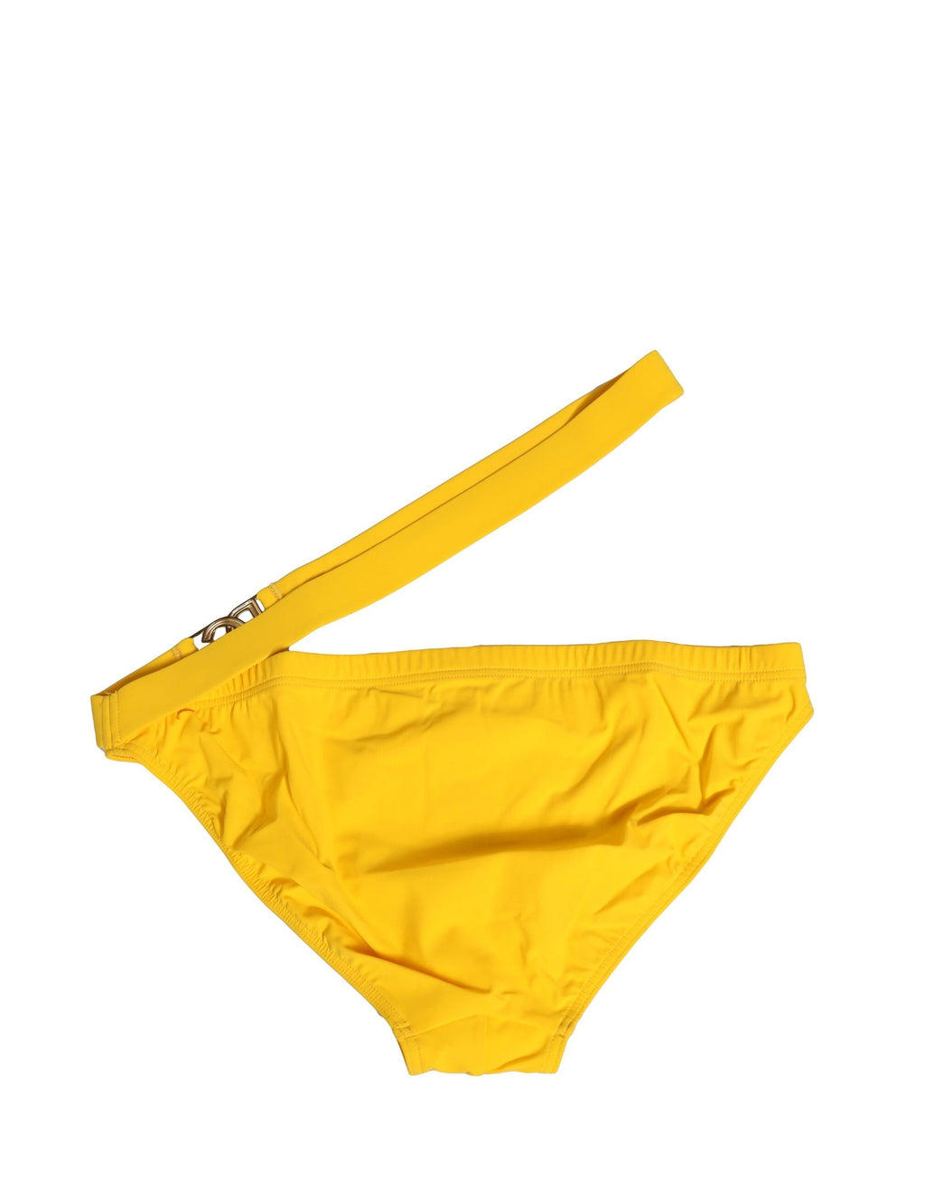 Maillot de bain slip de plage Dolce &amp; Gabbana à ceinture jaune et logo