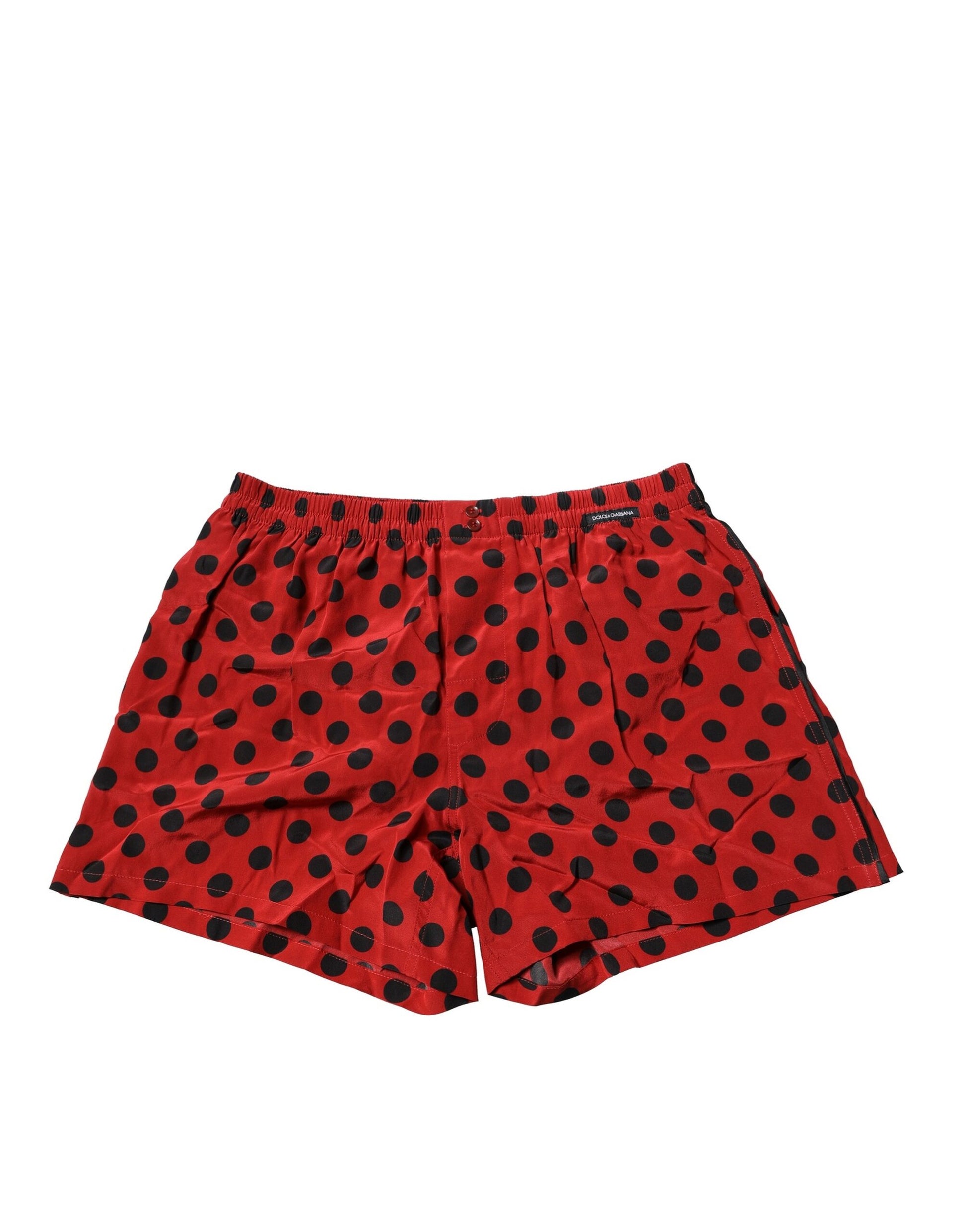Boxer Dolce &amp; Gabbana en soie rouge à pois