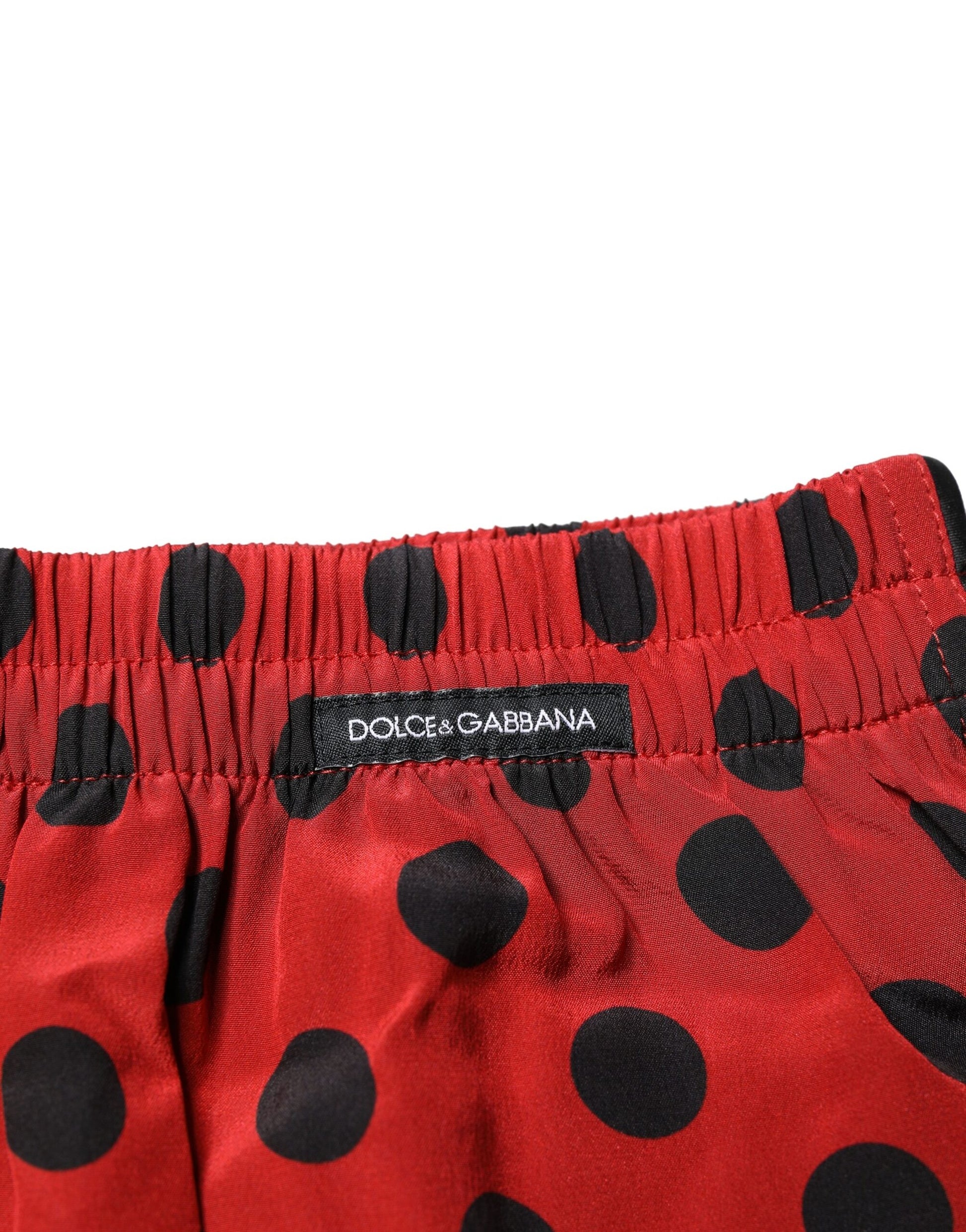 Boxer Dolce &amp; Gabbana en soie rouge à pois