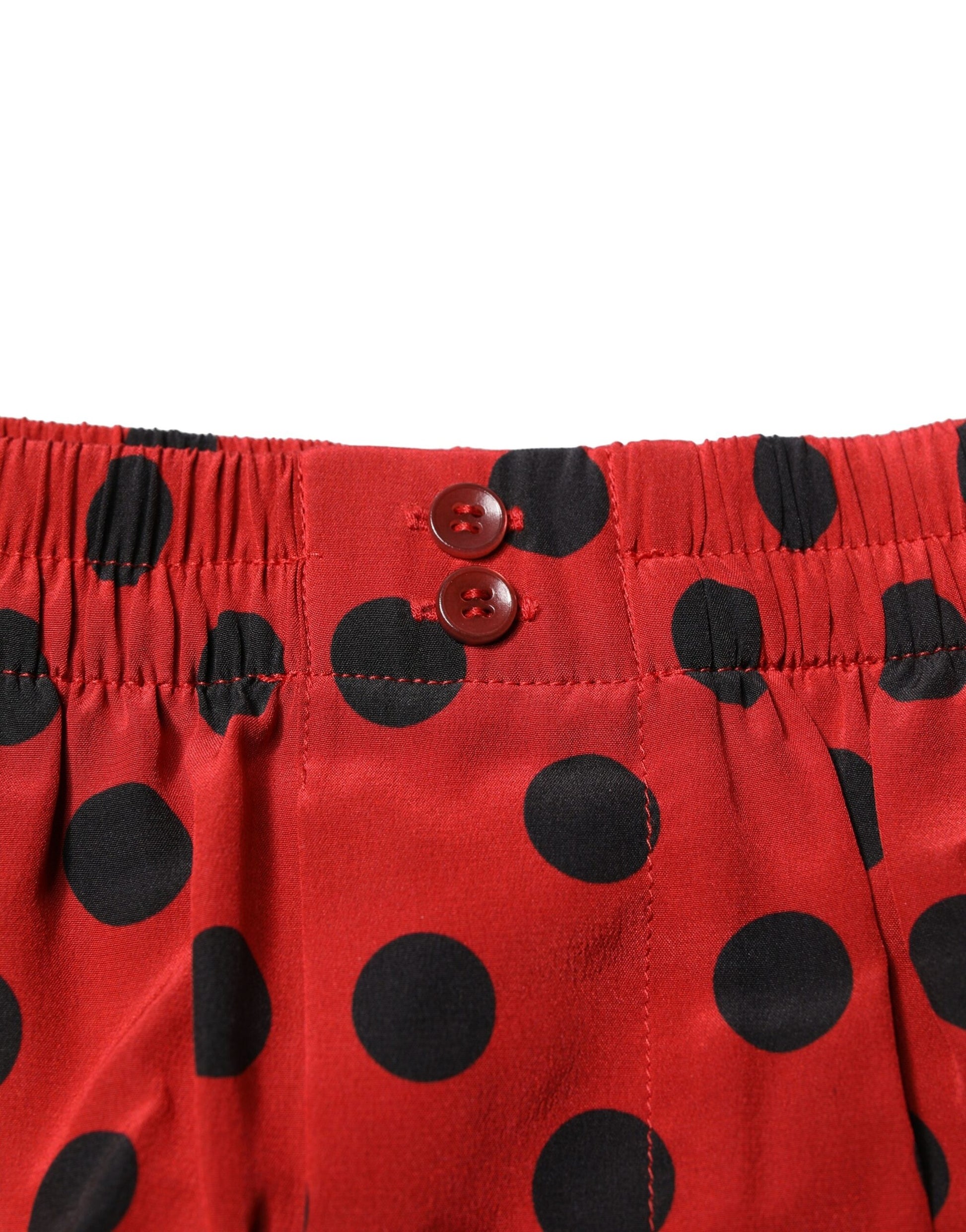 Boxer Dolce &amp; Gabbana en soie rouge à pois
