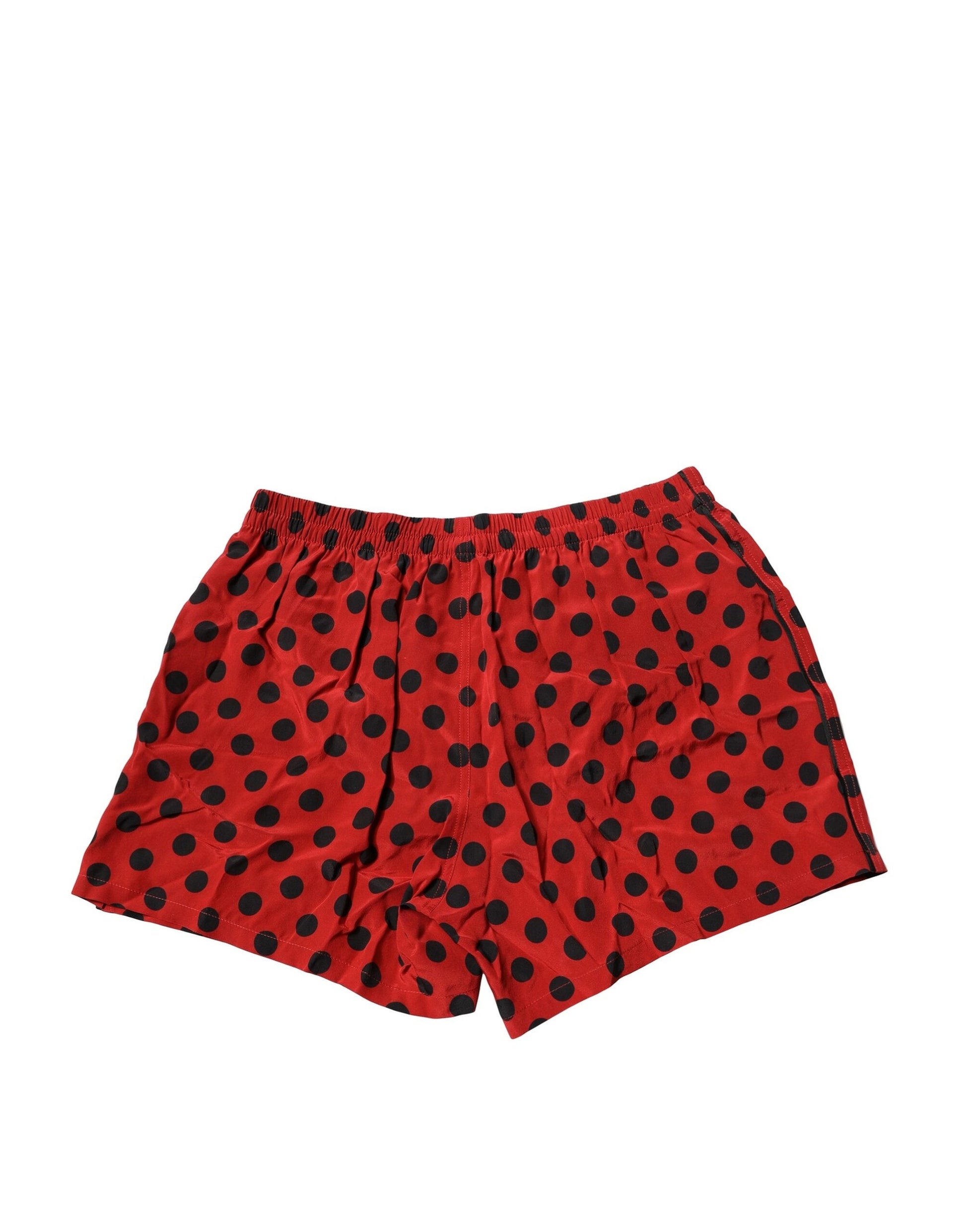 Boxer Dolce &amp; Gabbana en soie rouge à pois