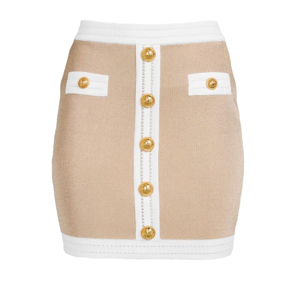 Jupe en viscose beige Balmain