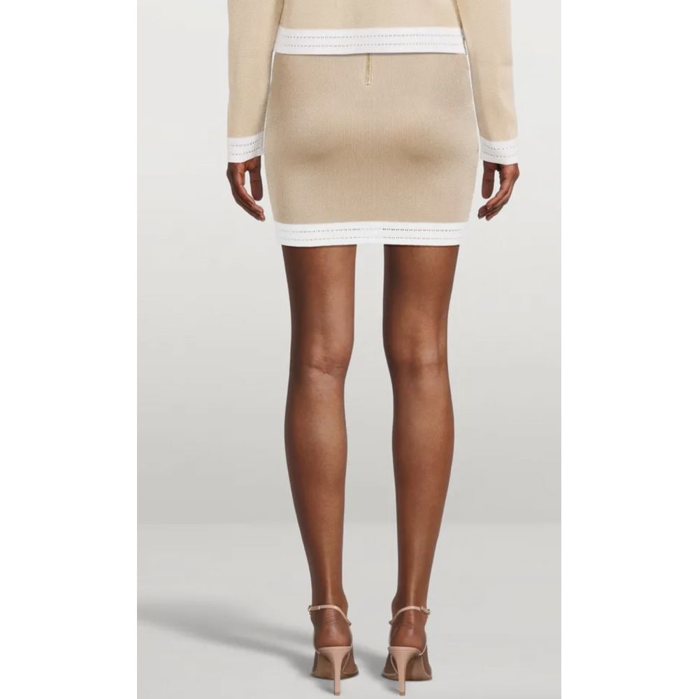 Jupe en viscose beige Balmain
