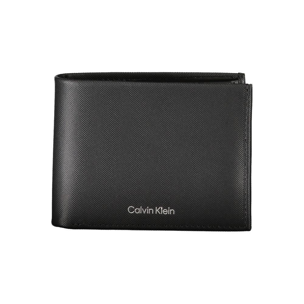 Portefeuille élégant en cuir noir Calvin Klein avec blocage RFID