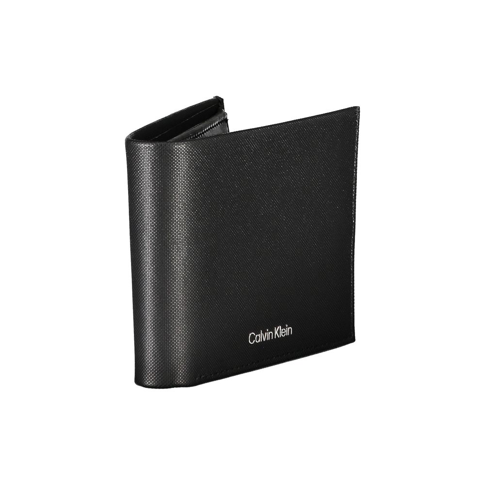 Portefeuille élégant en cuir noir Calvin Klein avec blocage RFID