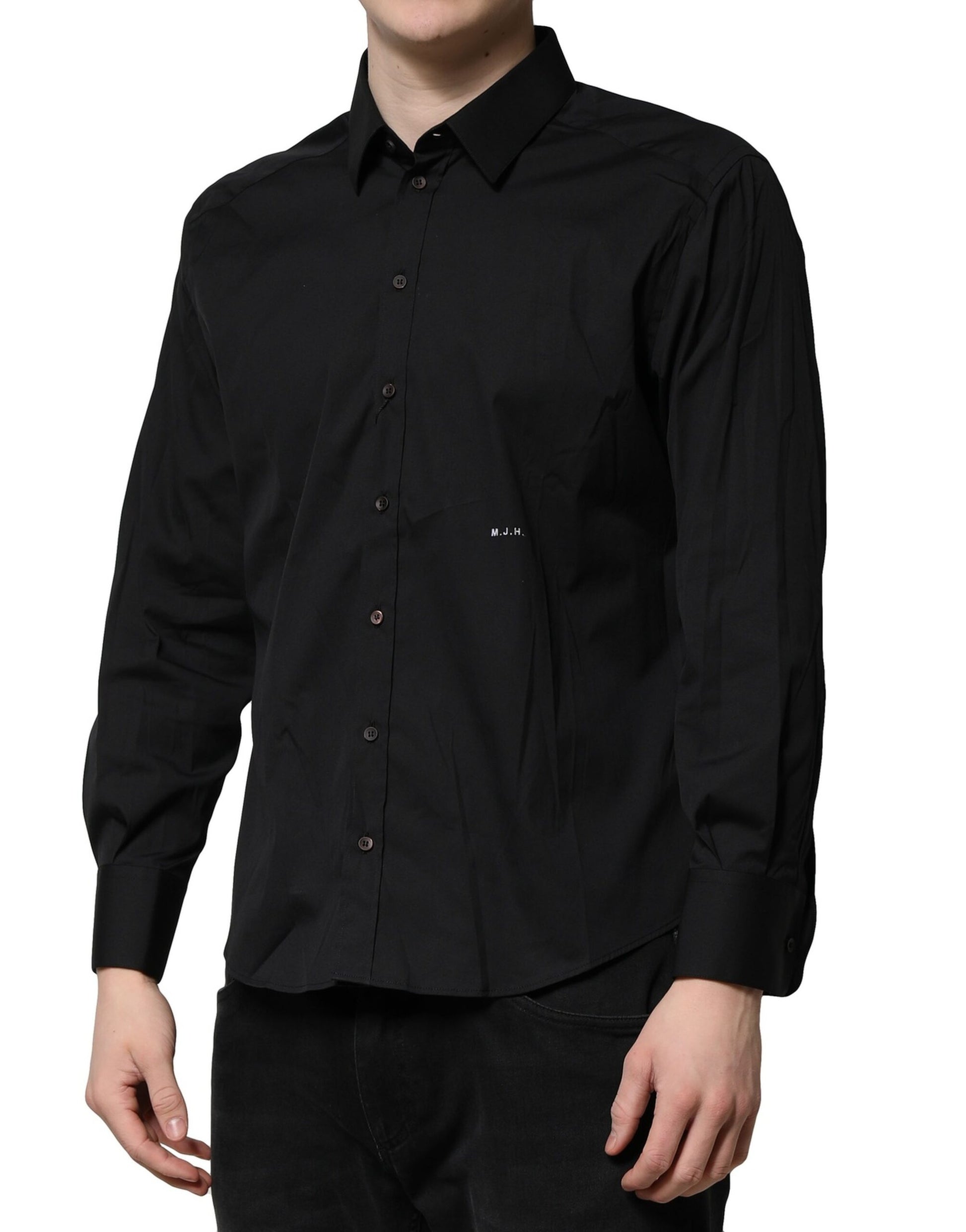 Chemise habillée en coton noir SARTORIA Dolce &amp; Gabbana pour homme