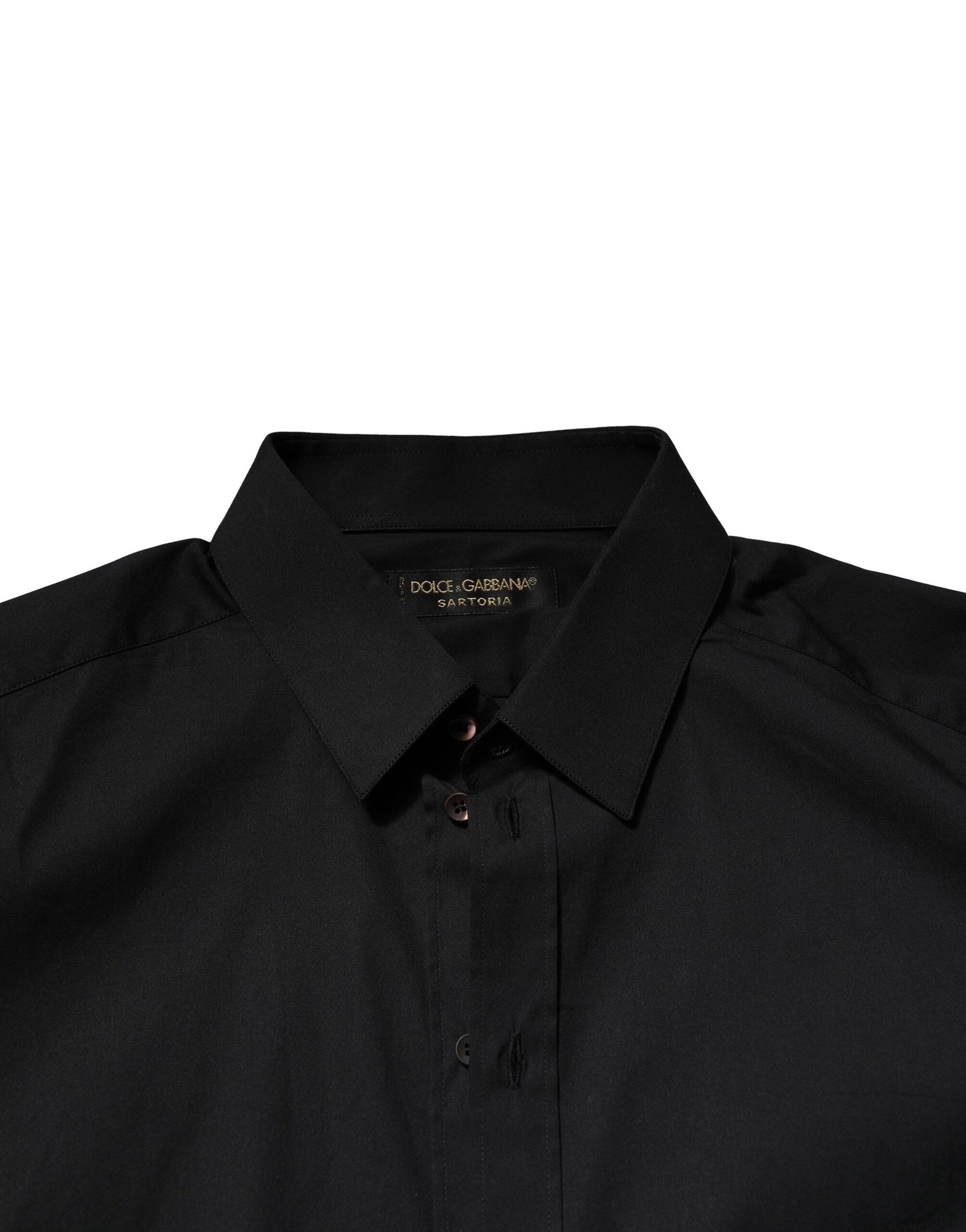 Chemise habillée en coton noir SARTORIA Dolce &amp; Gabbana pour homme