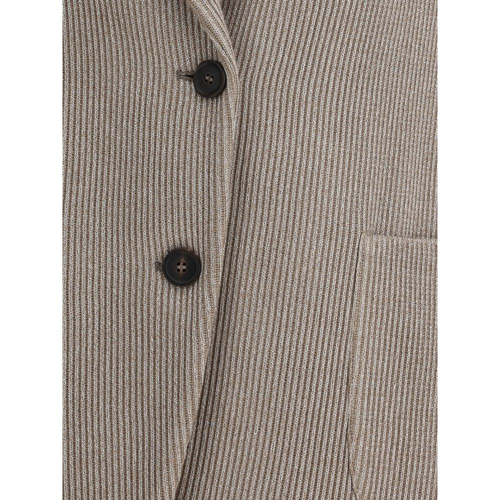Veste en lurex côtelée Brunello Cucinelli