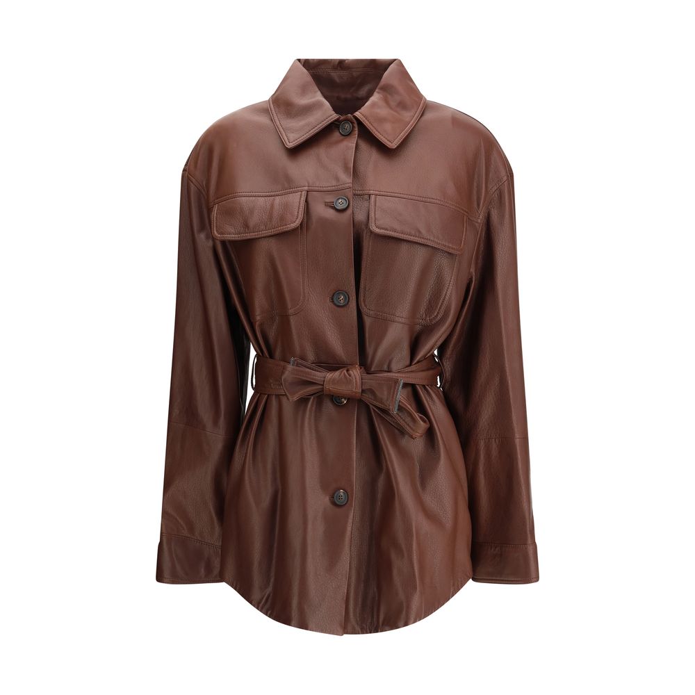 Brunello Cucinelli Veste Saharienne en cuir