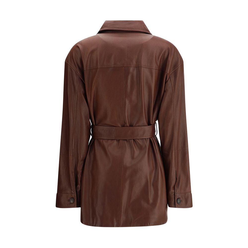 Brunello Cucinelli Veste Saharienne en cuir