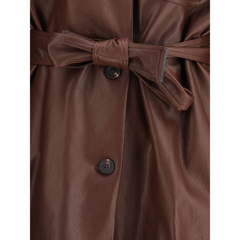 Brunello Cucinelli Veste Saharienne en cuir