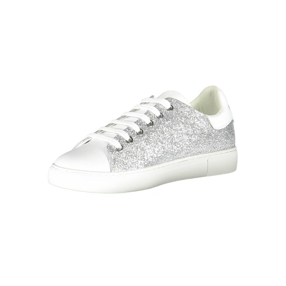 Baskets Emporio Armani en cuir argenté pour femme