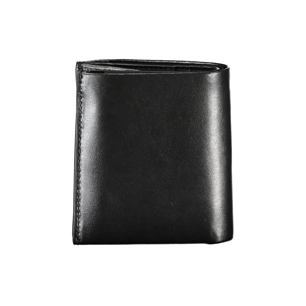 Portefeuille RFID élégant en cuir noir Calvin Klein