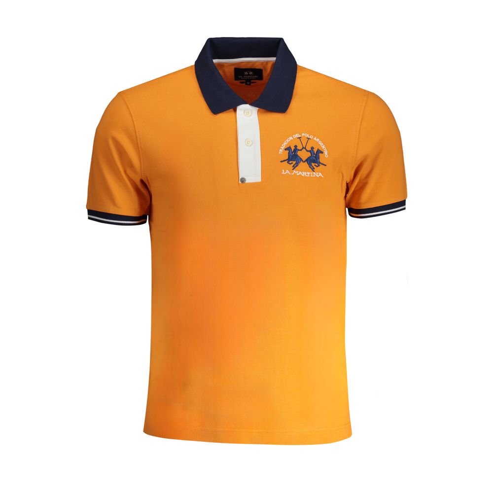 Polo en coton orange La Martina