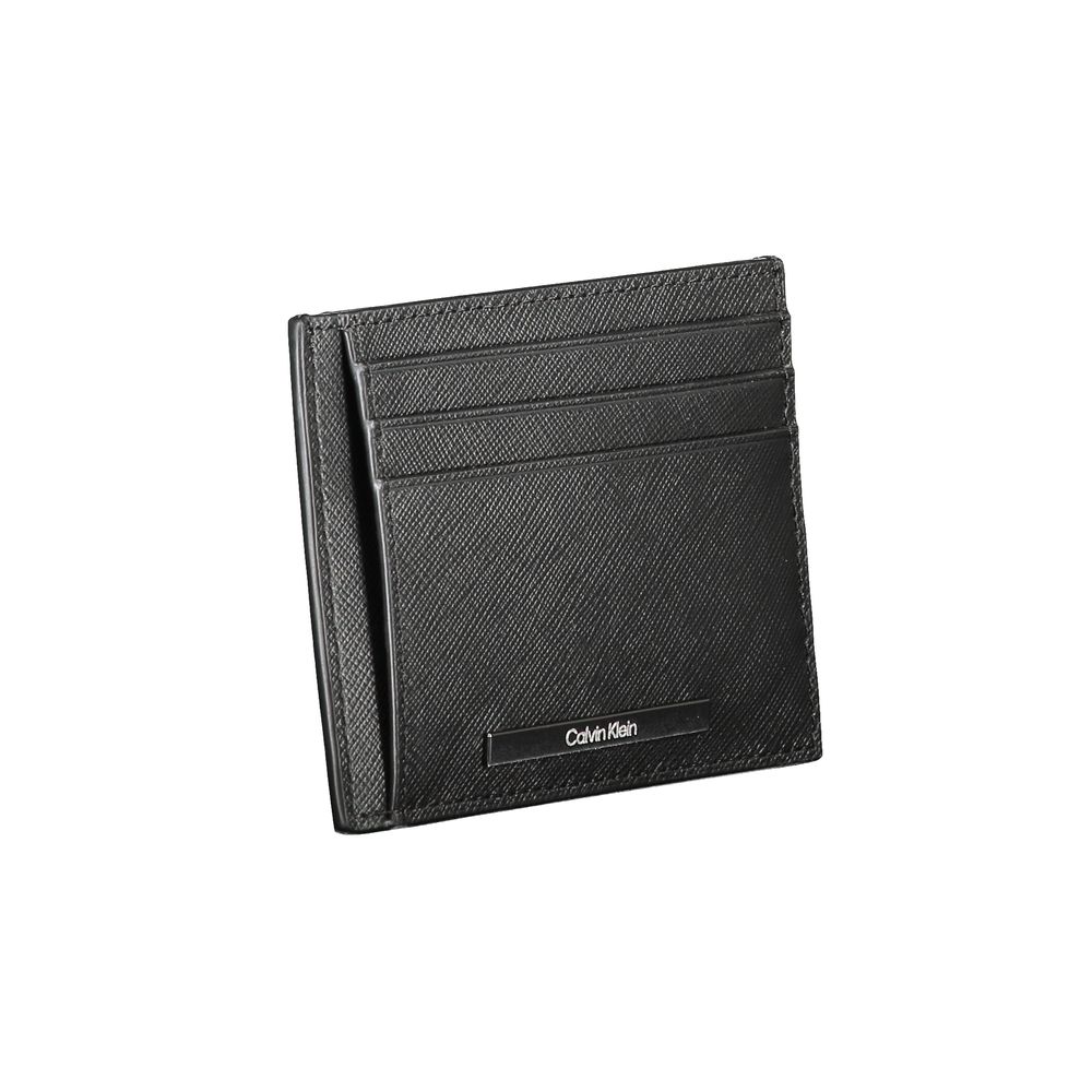 Portefeuille en cuir noir Calvin Klein