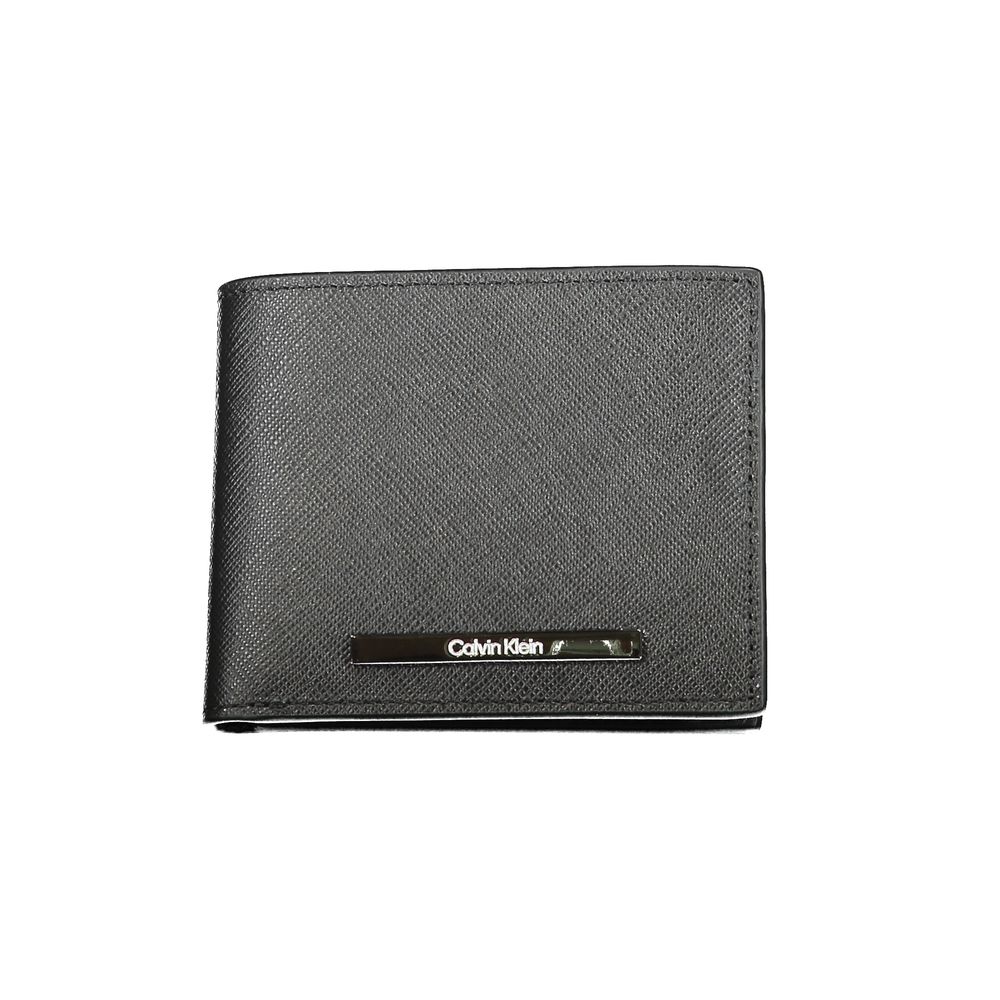 Portefeuille en cuir noir Calvin Klein
