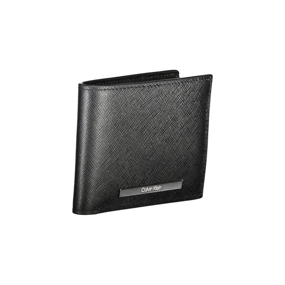 Portefeuille en cuir noir Calvin Klein
