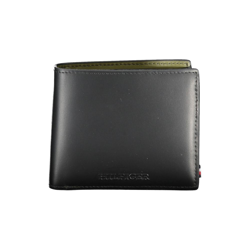 Portefeuille en cuir noir Tommy Hilfiger