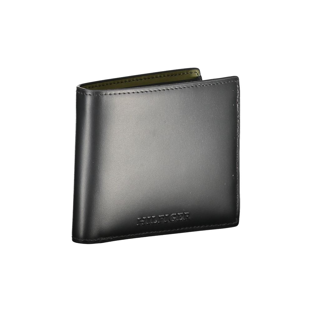 Portefeuille en cuir noir Tommy Hilfiger