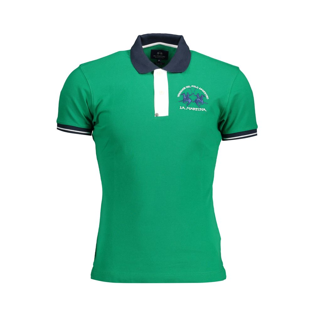 Polo homme en coton vert La Martina