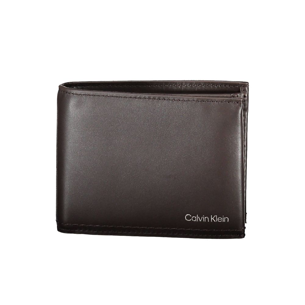 Portefeuille homme en cuir marron Calvin Klein