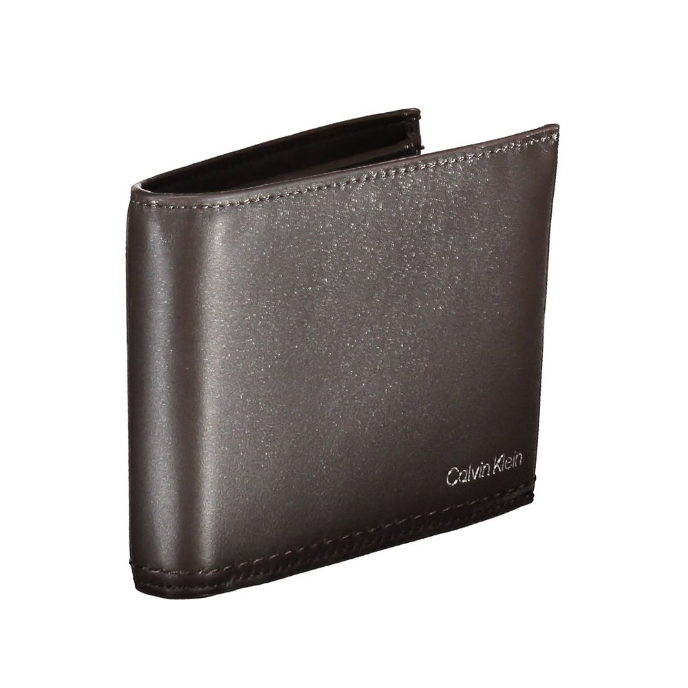 Portefeuille homme en cuir marron Calvin Klein