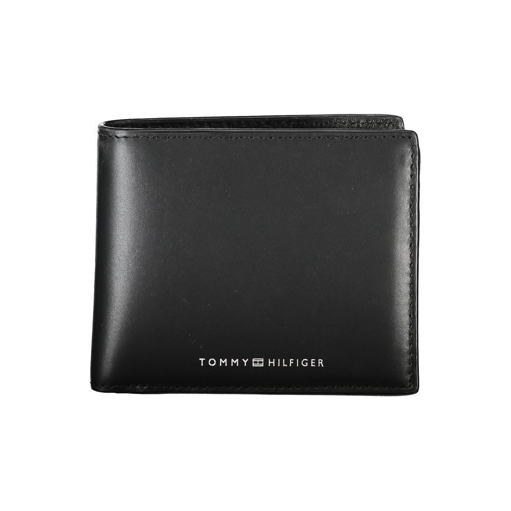 Portefeuille Tommy Hilfiger en cuir noir élégant pour l'homme moderne
