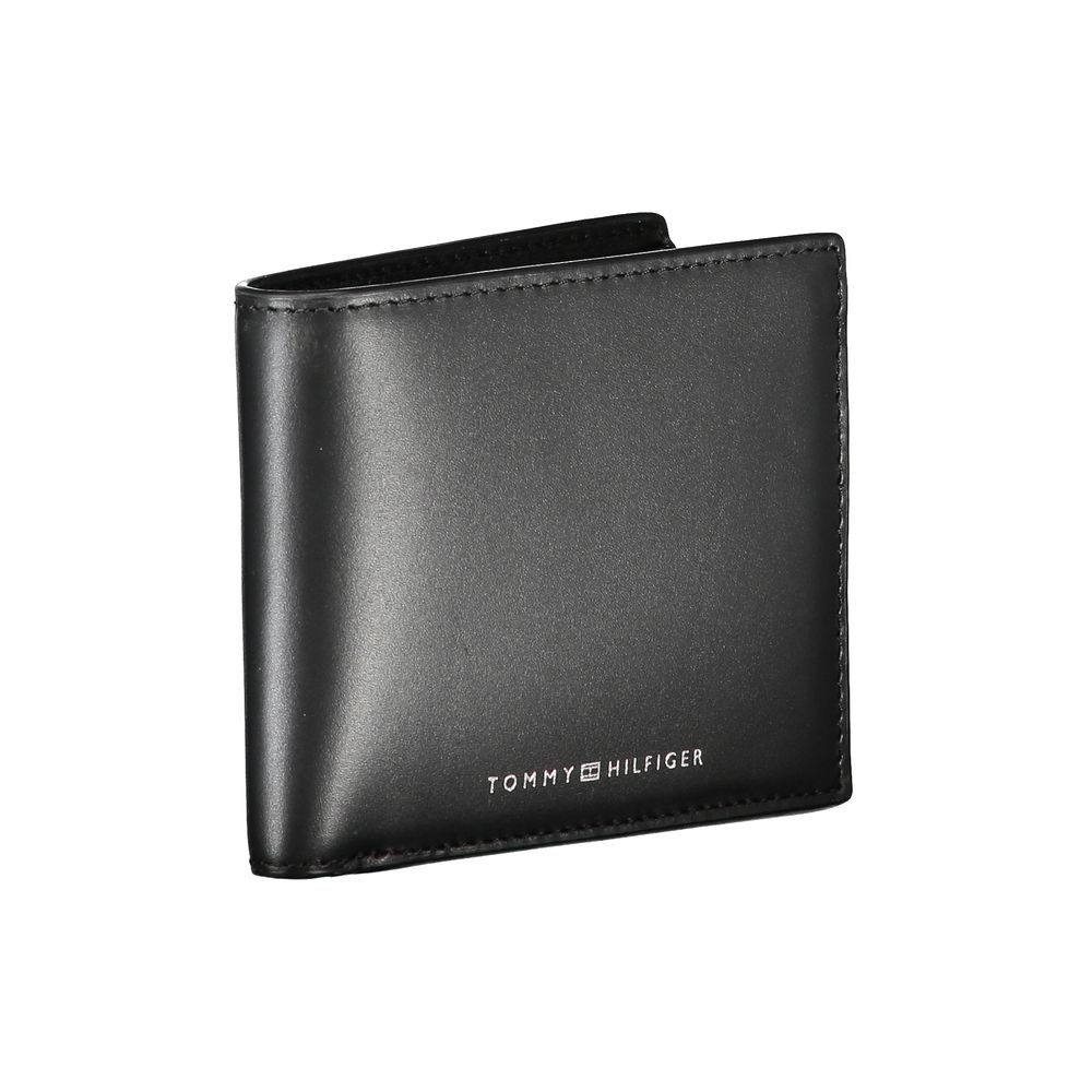 Portefeuille Tommy Hilfiger en cuir noir élégant pour l'homme moderne