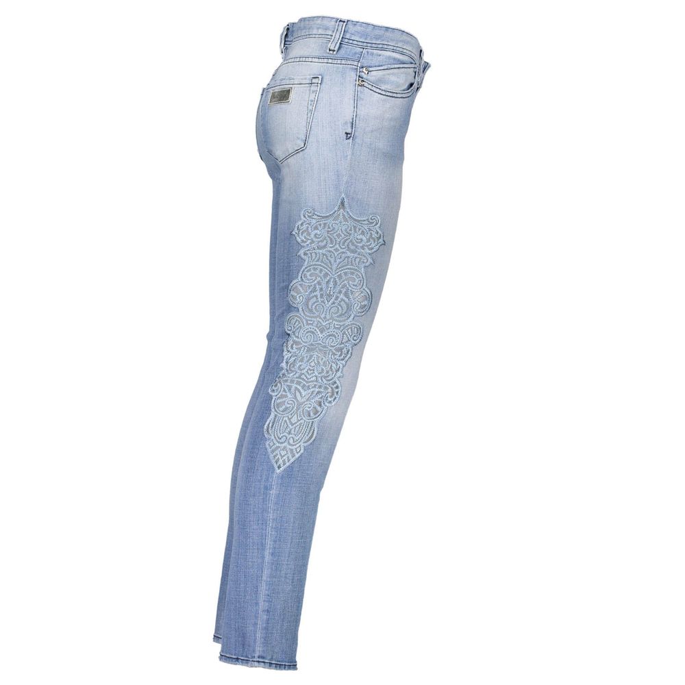 Jean femme Just Cavalli en coton bleu clair