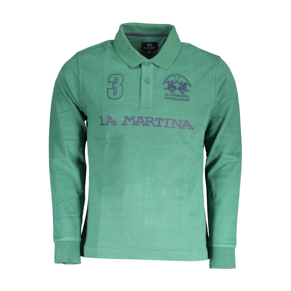 Polo homme en coton vert La Martina
