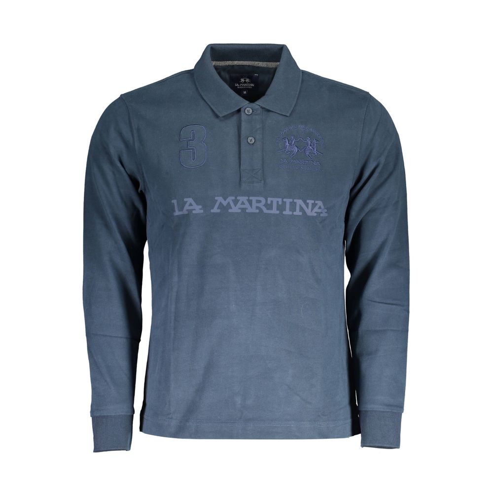Polo homme en coton bleu La Martina