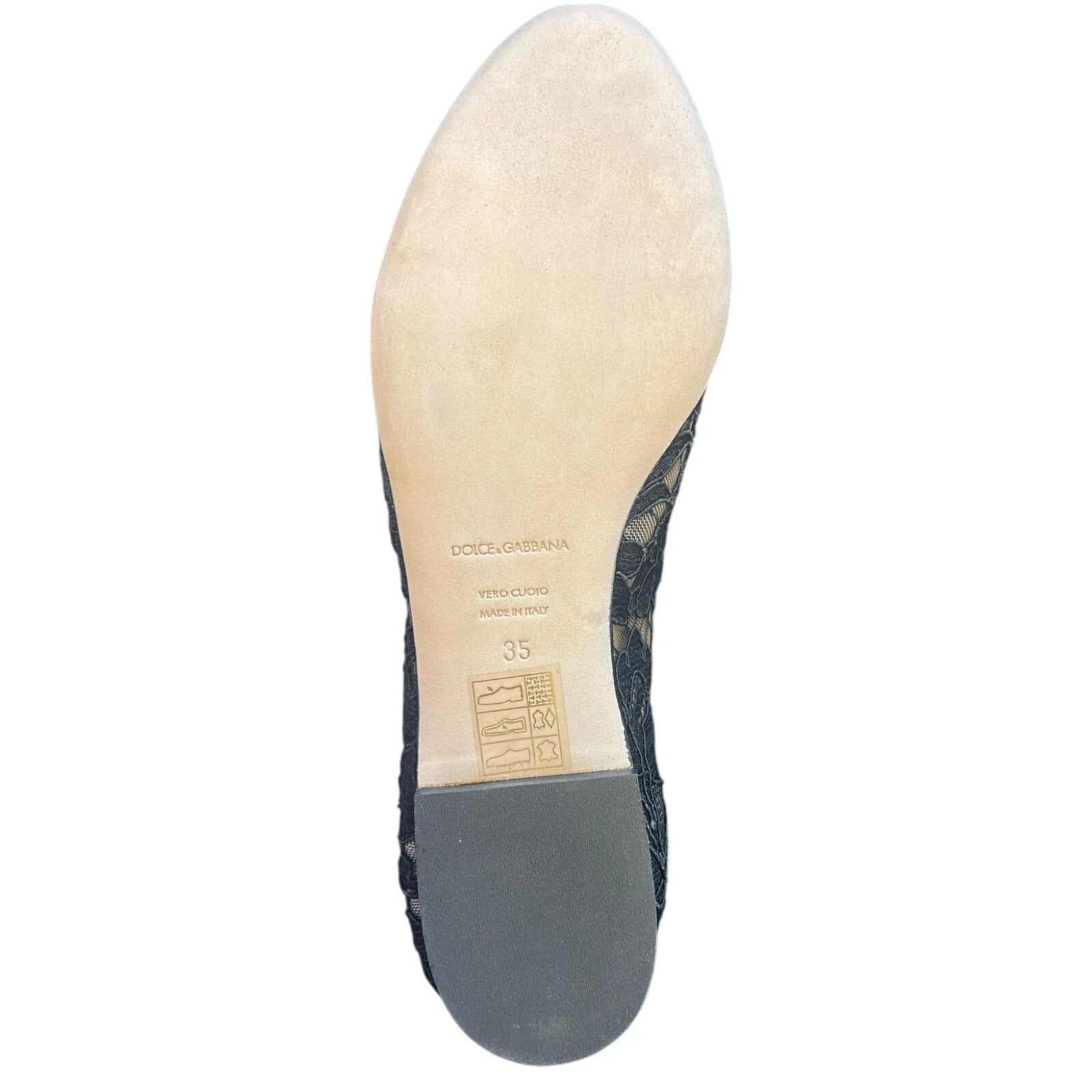 Ballerines plates en dentelle noire et cristaux Dolce &amp; Gabbana