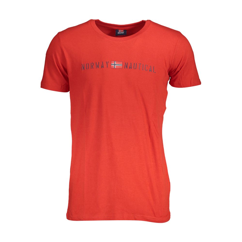 T-shirt homme en coton rouge Norvège 1963