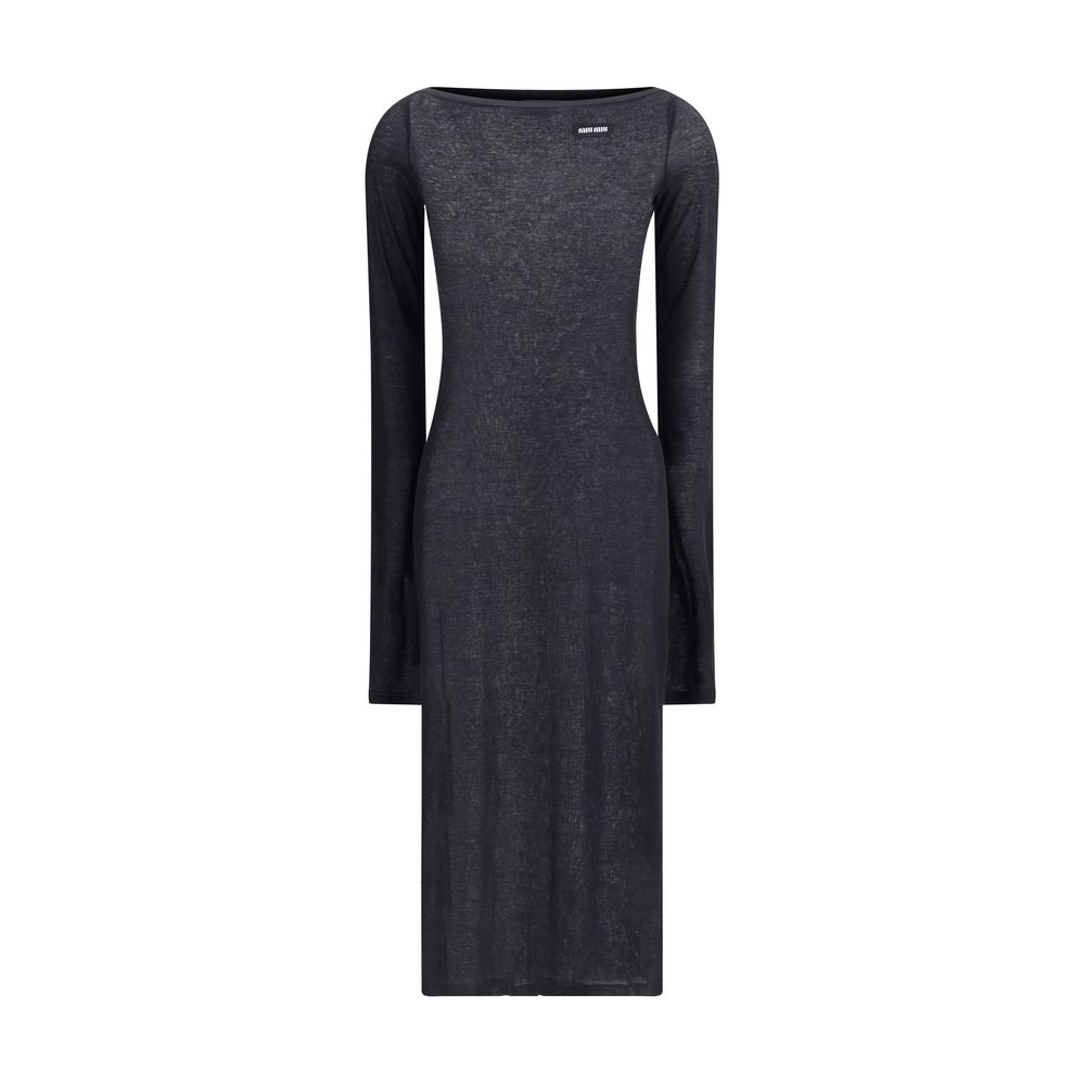 Robe longue en jersey Miu Miu