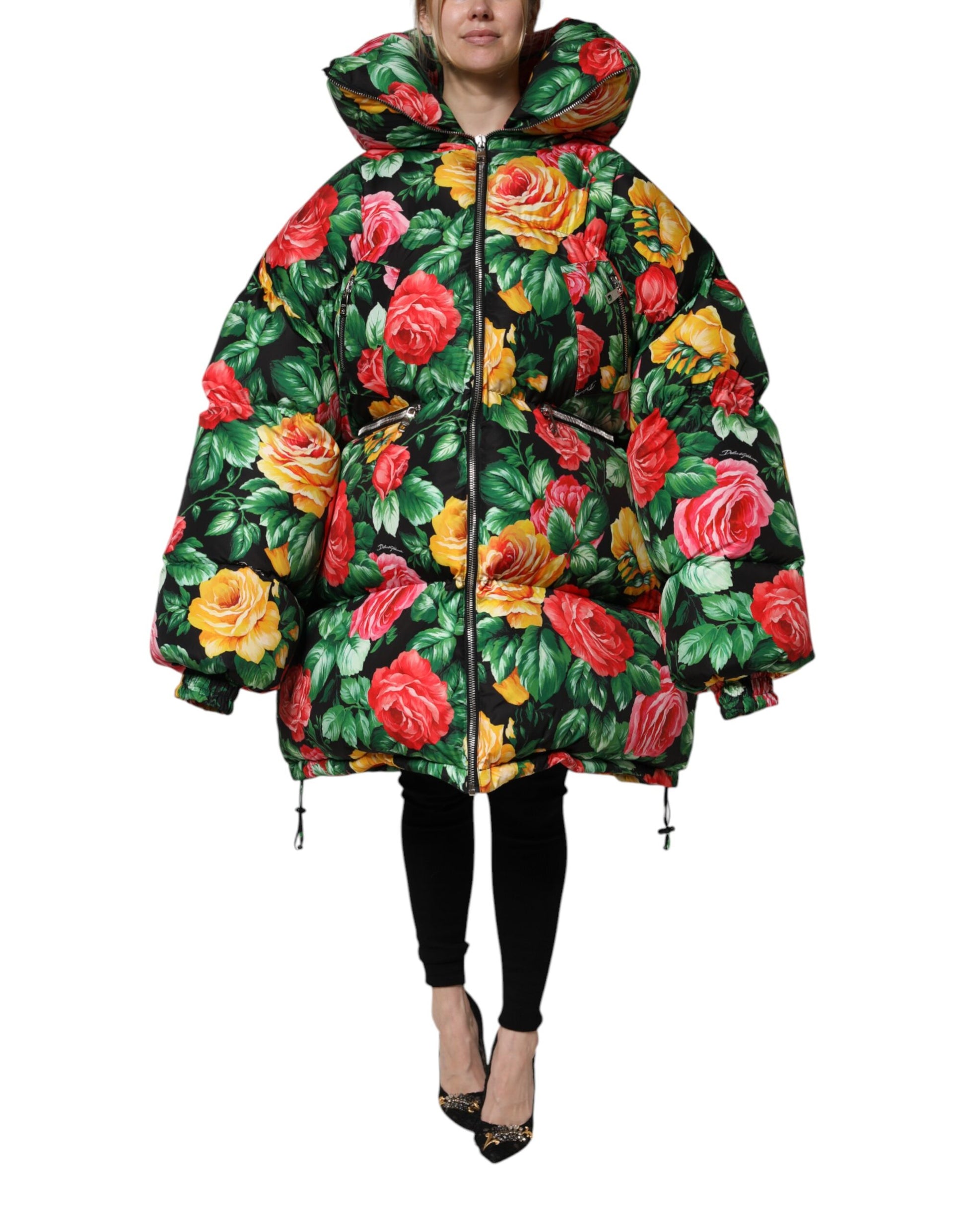 Dolce &amp; Gabbana Doudoune à capuche fleurie multicolore
