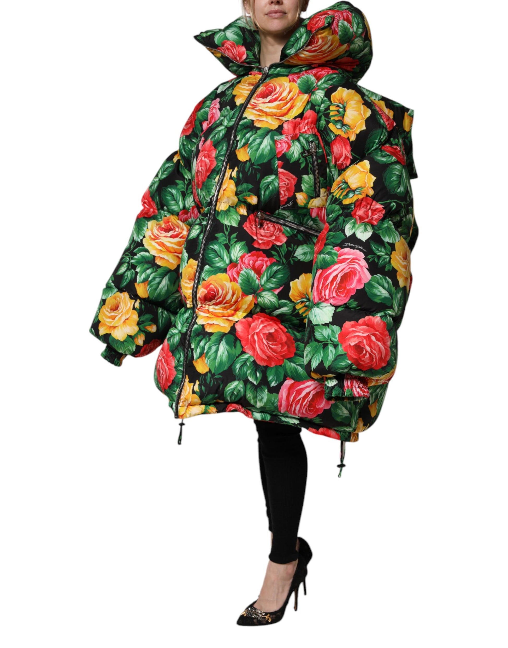 Dolce &amp; Gabbana Doudoune à capuche fleurie multicolore