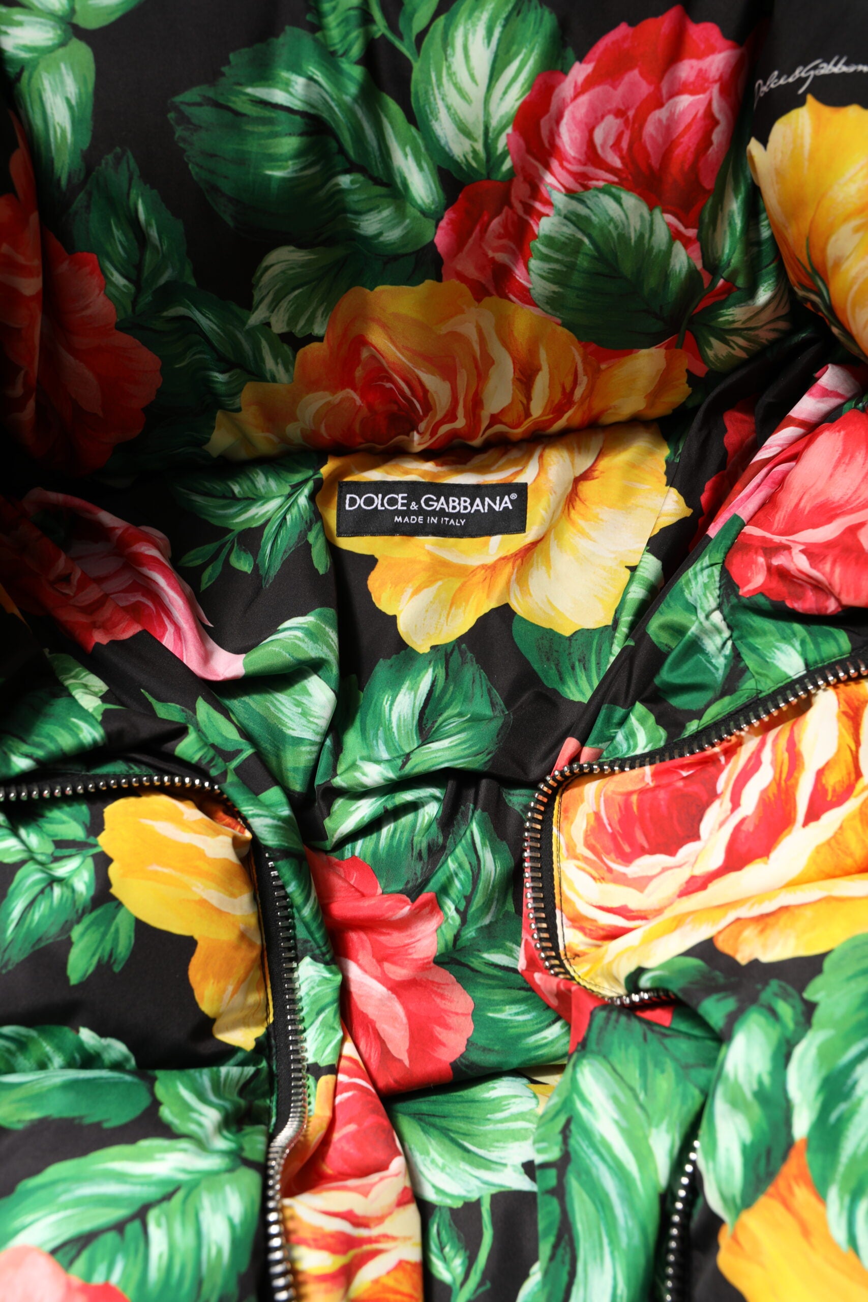 Dolce &amp; Gabbana Doudoune à capuche fleurie multicolore