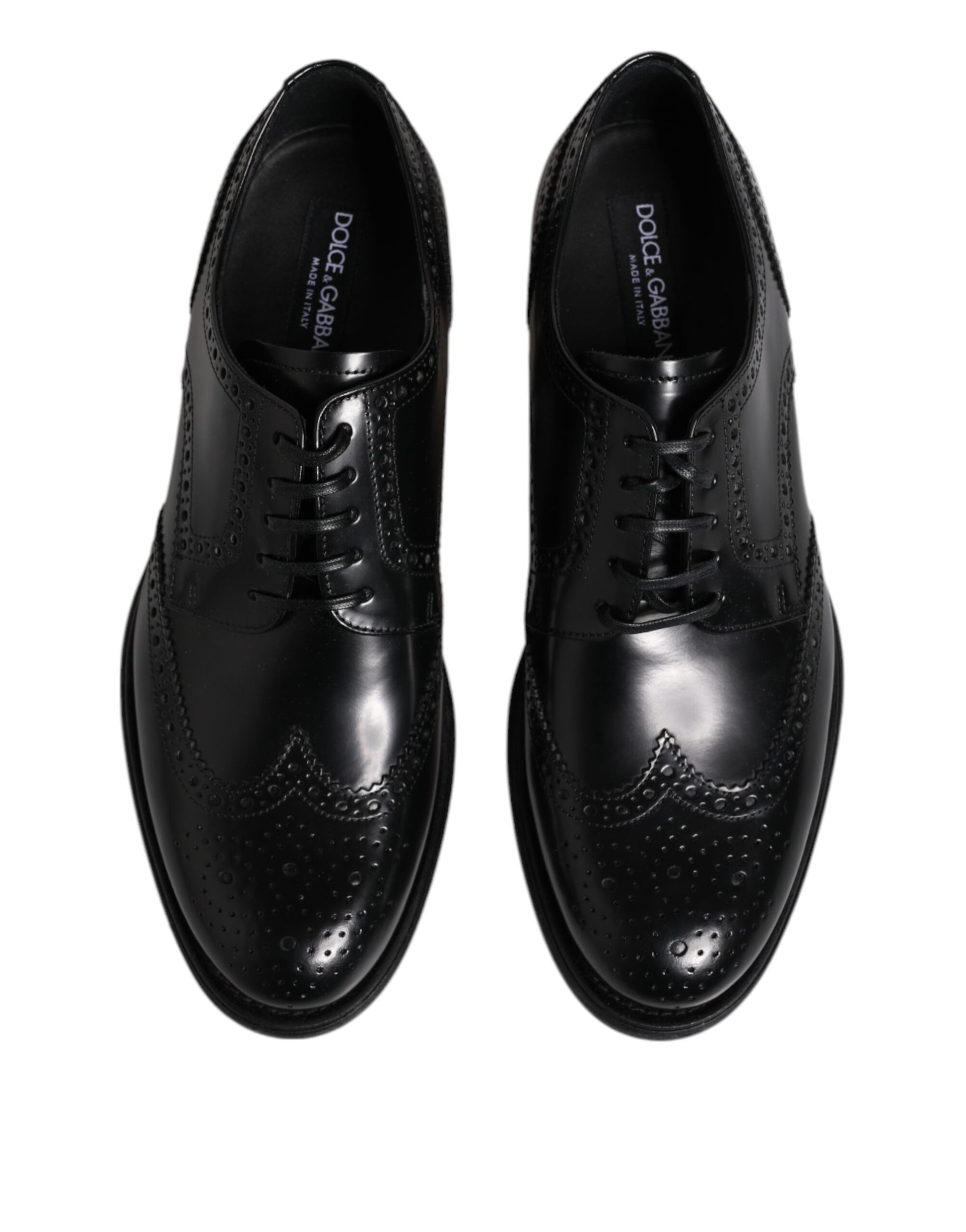 Chaussures habillées Derby en cuir noir Dolce &amp; Gabbana
