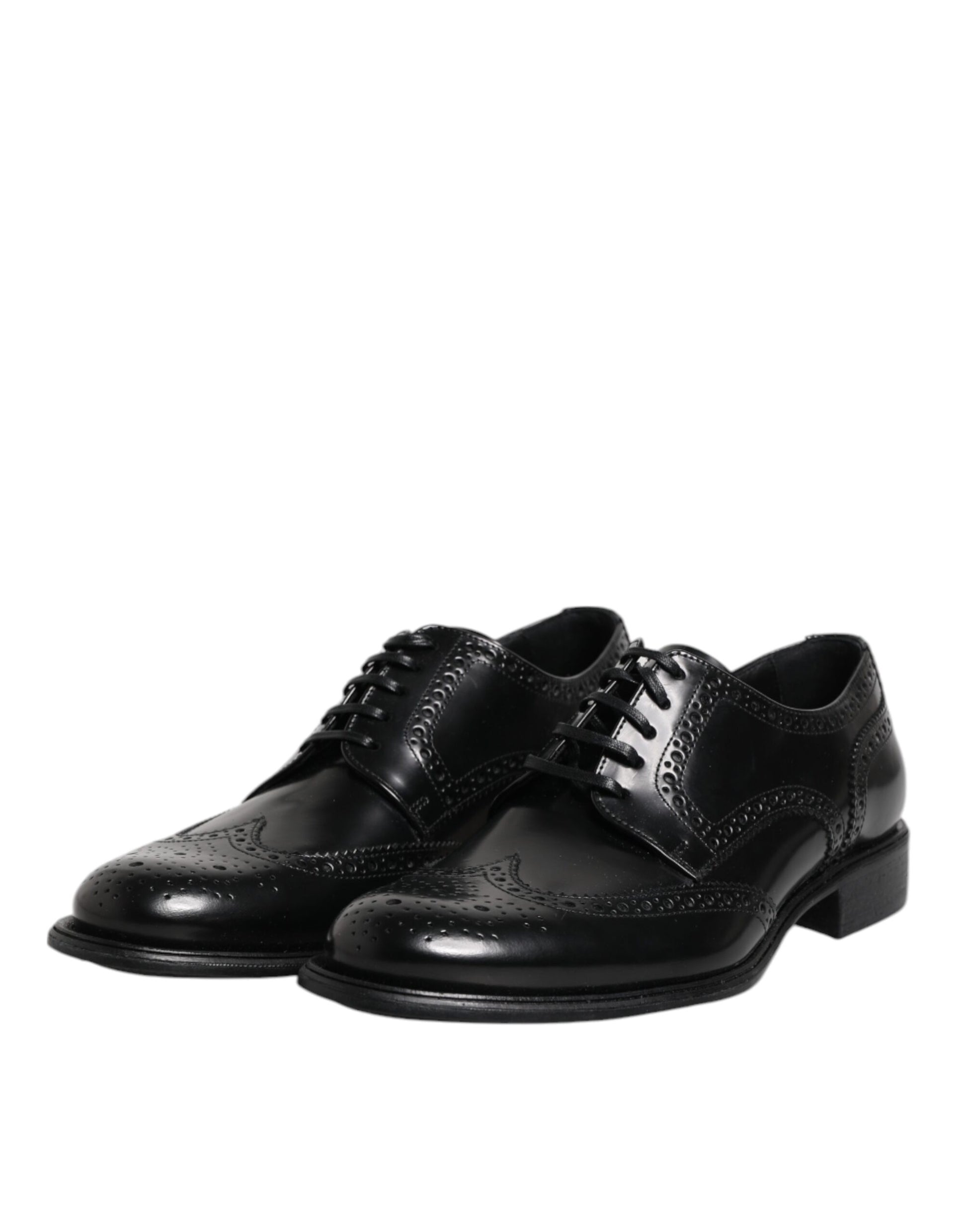Chaussures habillées Derby en cuir noir Dolce &amp; Gabbana