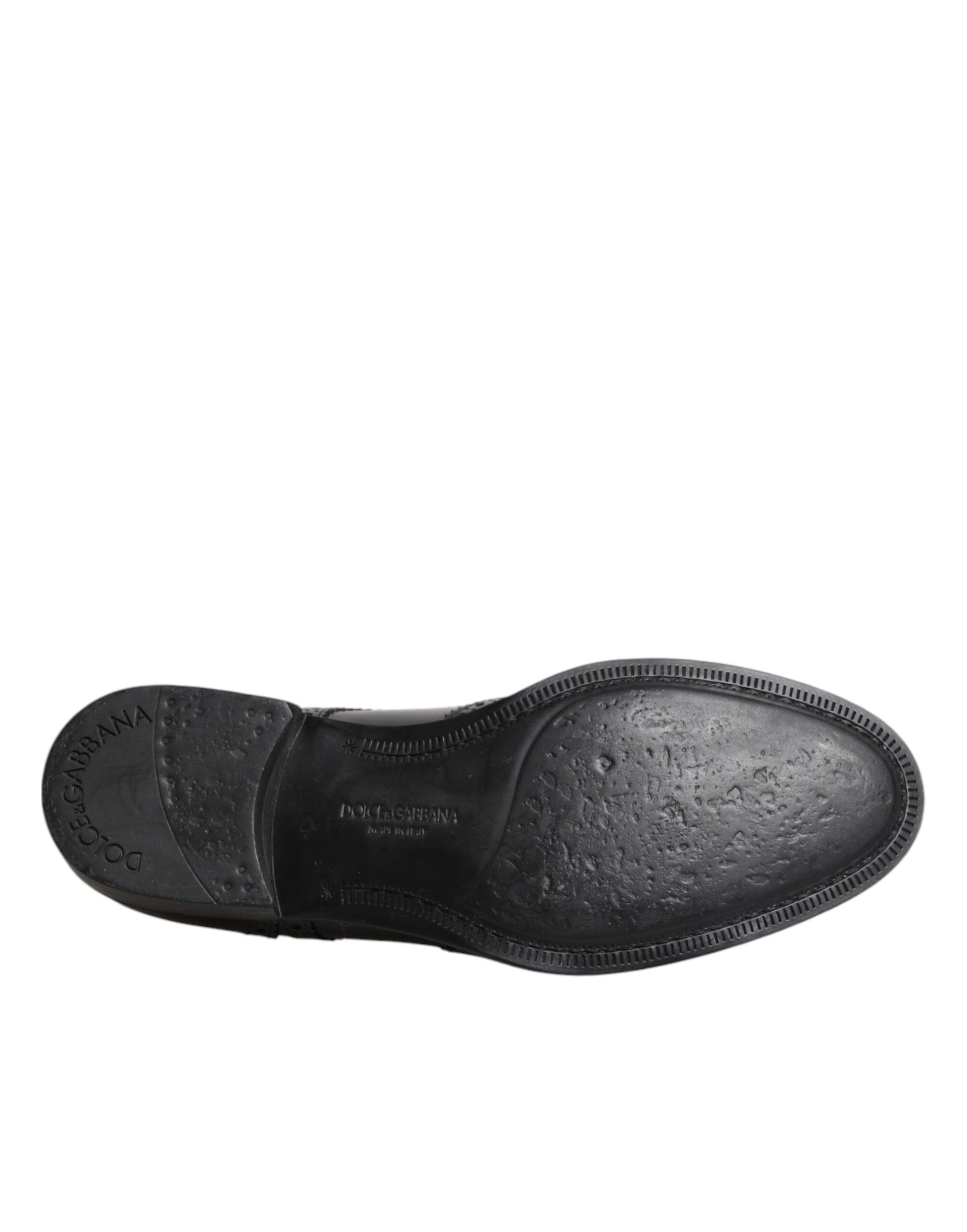 Chaussures habillées Derby en cuir noir Dolce &amp; Gabbana