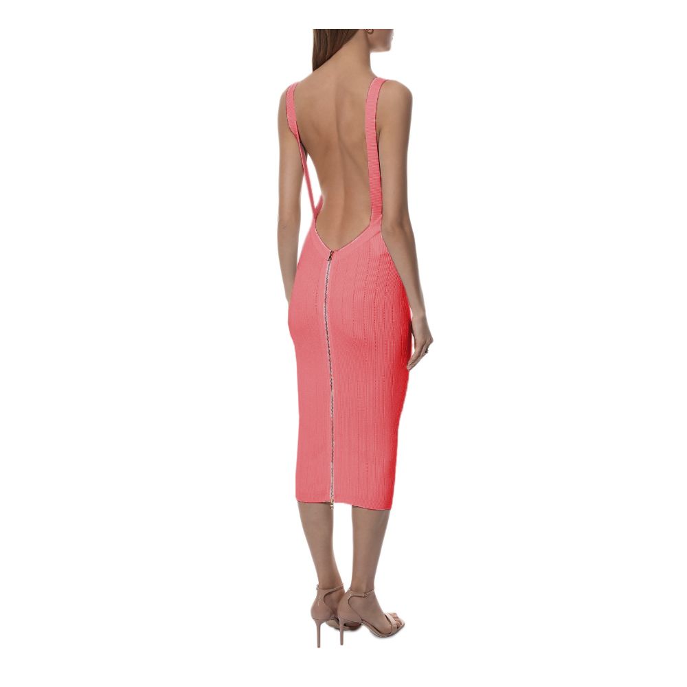 Robe Balmain en viscose rose